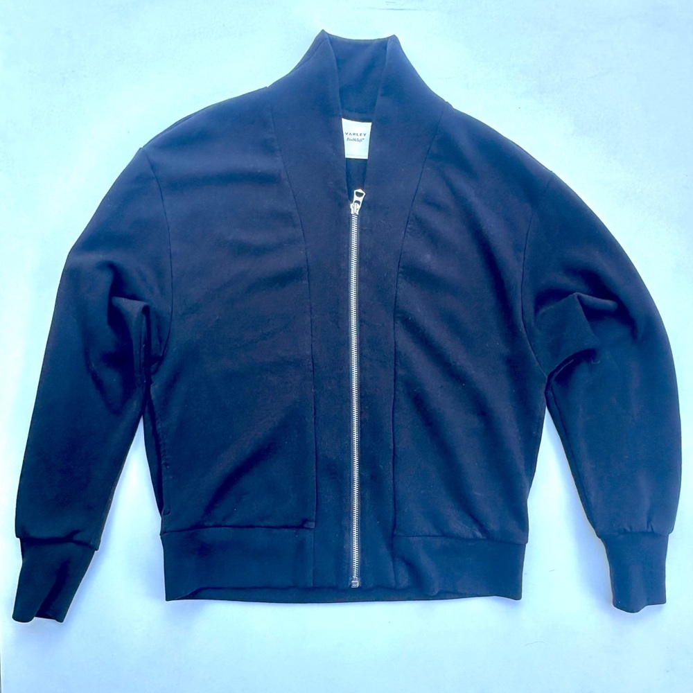 Varley Pelham Zip Through Black Zip-Front Black Women's Sweatshirt Jacket, XXS - Picture 6 of 16